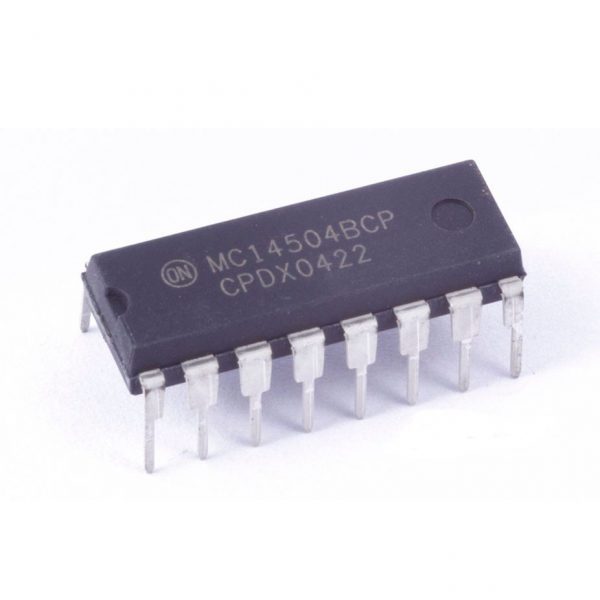 MATERIAL NOVO, ORIGINAL E EM ESTOQUE Partnumber: MC14504BCP Marca: ON Função: Tradução - Níveis de voltagem Tipo: CMOS / TTL para CMOS Encapsulamento: DIP 16 PINOS ou PERNAS Tempo de Atraso da Propagação: 550ns Datasheet: https://br.mouser.com/datasheet/2/308/mc14504b-d-1193118.pdf * 1 UNIDADE SELECIONADA REFERE-SE A 1 PEÇA DO CIRCUITO INTEGRADO * DESPACHO DO MATERIAL NO PRÓXIMO DIA ÚTIL DEPOIS DA COMPRA ! * TODOS OS MATERIAIS ANUNCIADOS EM ESTOQUE - PRONTA ENTREGA tags: MC14504